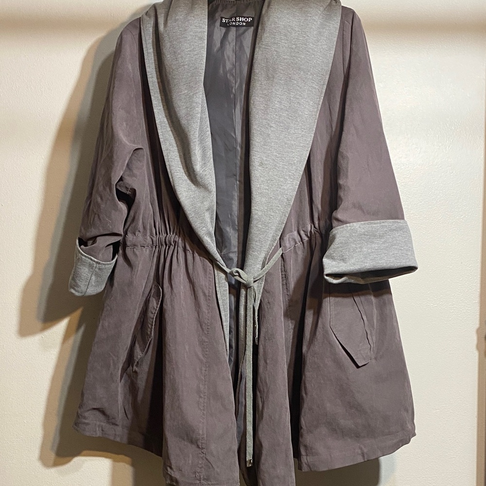 Stylish Gray and Taupe Trench Coat